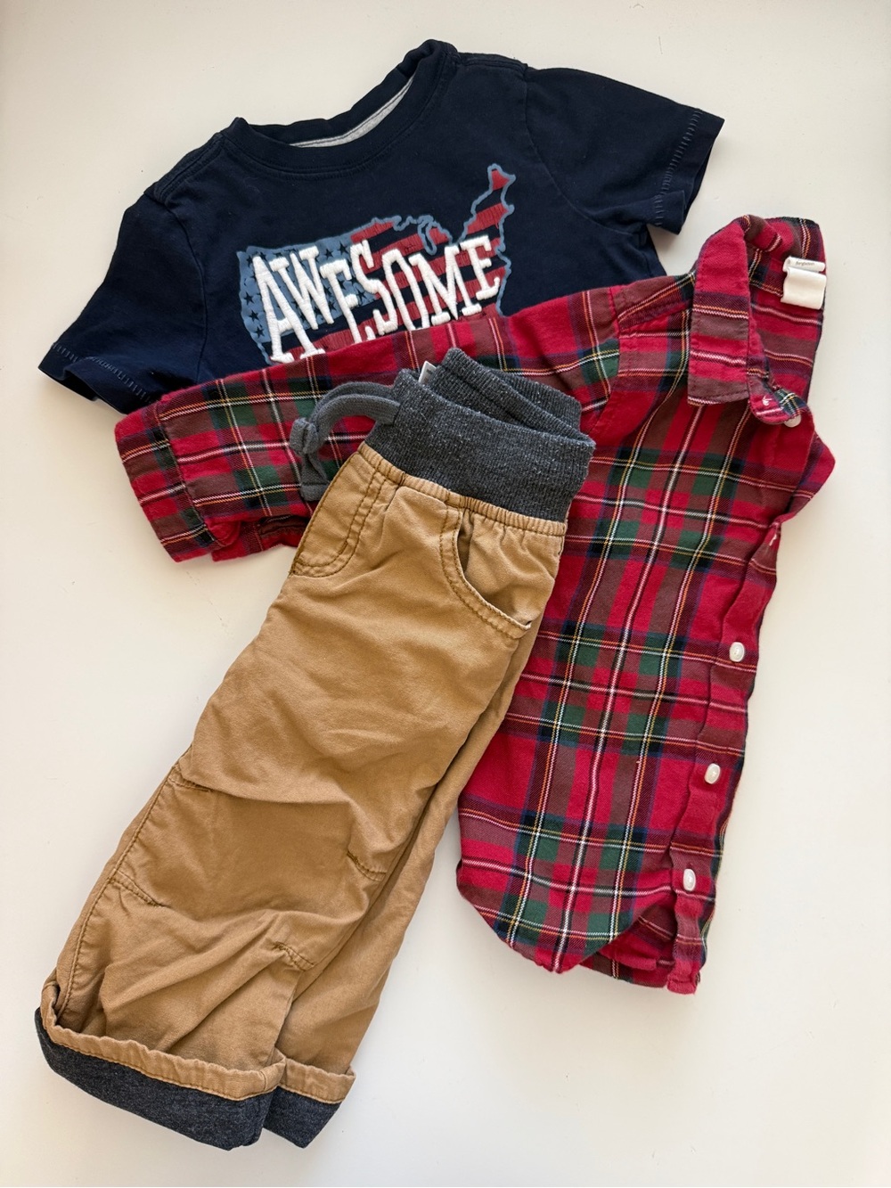 Gymboree Kids Holiday Outfit Blue Graphic Tee Bundle Set 12-18